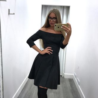 черное коктейльное платье мини