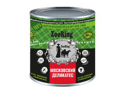 КОРМ ДЛЯ СОБАК ZOORING КОНСЕРВИРОВАННЫЙ МОСКОВСКИЙ ДЕЛИКАТЕС 850 гр