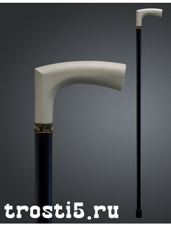 Презентабельная трость с Прамой Г-образной рукоятью белого цвета