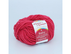 Пряжа Кроха Троицкая Состав: 20% мериносовая шерсть, 80% акрил, Вес и длина нити в мотке: 50 г, 135 м. цвет малина 225