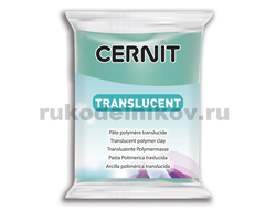 полимерная глина Cernit Translucent, цвет-emerald green 620 (прозрачный изумруд), вес-56 грамм