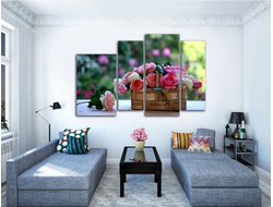 Модульная картина "Корзинка нежности"