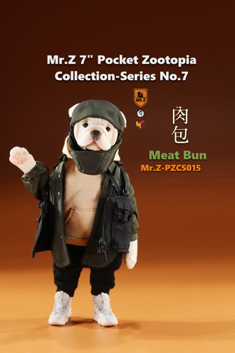 Английский бульдог - Коллекционная ФИГУРКА 1/6 Mr.Z 7" Pocket Zootopia Collection-Series No.7 English bulldog Meat Bun (PZCS015)