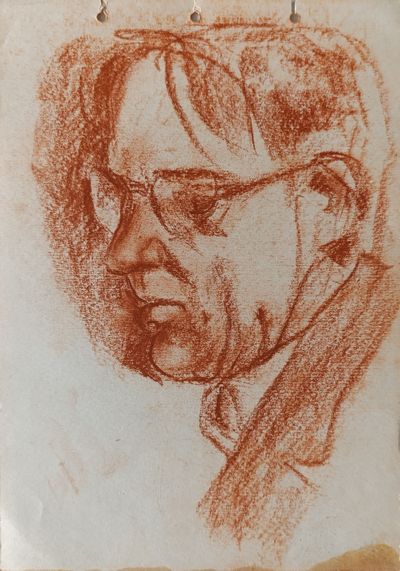 &quot;Портрет&quot; бумага сангина Соколов Н. 1950-е годы