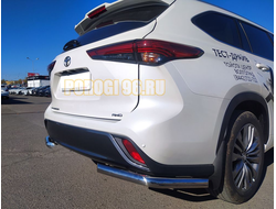 Защита заднего бампера угловая d60 для Toyota Highlander 2021-