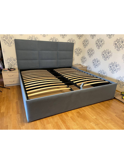 ОДНОСПАЛЬНАЯ, ДВУСПАЛЬНАЯ КРОВАТЬ ВОЛЛ/ ВОЛЛ ЛЮКС, С МЯГКИМ ИЗГОЛОВЬЕМ, ФАНЕРА, НА НОЖКАХ, УСИЛЕННАЯ МЕТАЛЛОМ, С ПОДЪЕМНЫМ МЕХАНИЗМОМ И БЕЛЬЕВЫМ ЯЩИКОМ ОТ ПРОИЗВОДИТЕЛЯ