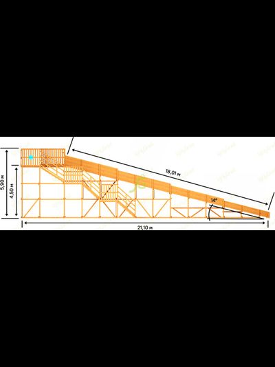 Зимняя горка IgraGrad Snow Fox, скат 18 м мод.1