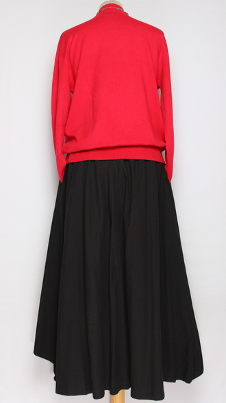 Юбка  "Широкая двойная" черная до р.52