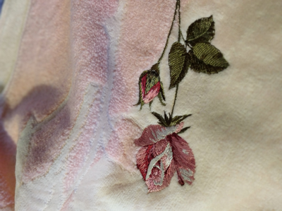 Набор махровых полотенец для рук с вышивкой Розочки, 35х35 и 35х75 см