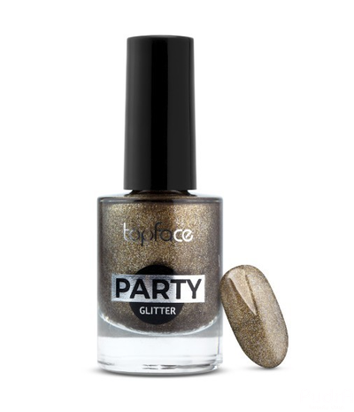 Topface Лак для ногтей сияющий PT106  "Party Glitter Nail". Тон 115 бронзовый