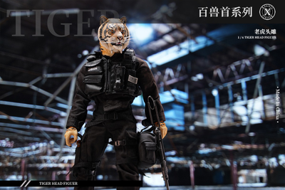 Голова (скульпт) с кистями - рыжий тигр 1/6 Tiger Head Figure (MS2103B) - Mostoys