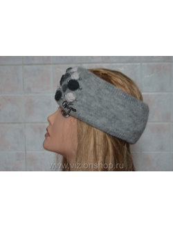 Повязка на голову белая Vizio Италия с розочками и кристаллами Италия