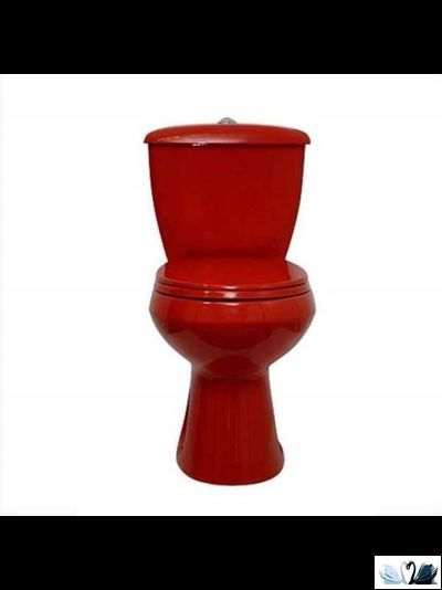 Унитаз с бачком Оскольская керамика Элисса Антивсплеск, красный, Стандарт (сиденье арматура УКЛАД)
