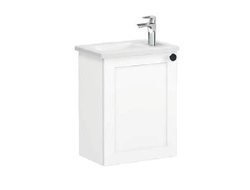 Модуль с квадратной раковиной, Vitra Root Classic, 45 см, с дверцей, матовый белый, левосторонний, 68603