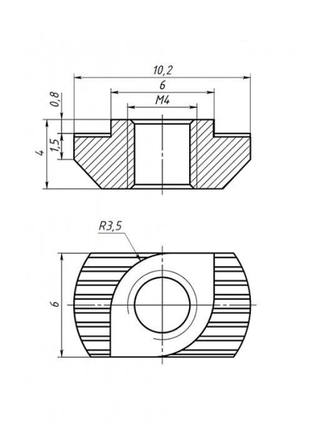 Т-гайка M4 (паз 6 мм)