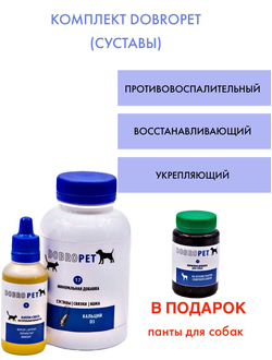 Комплект DobroPet суставы, плюс панты в подарок, ветеринарный препарат для кошек