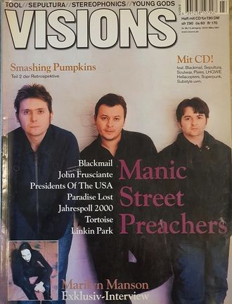 Visions Magazine March 2001 Manic Street Preachers Иностранные музыкальные журналы, Intpressshop