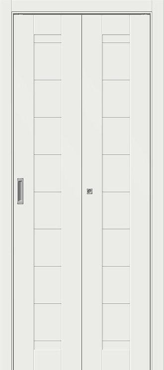 Складная дверь  Браво-21 в Эмалите White Matt