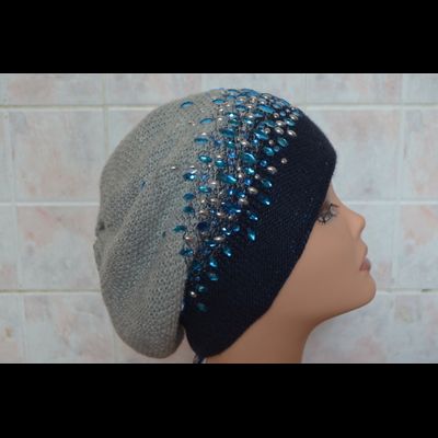 Берет с украшениями Vizio Италия 5561 женский сине - серый