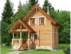 Дом-баня с террасой ДБ-10, площадь 62 м2