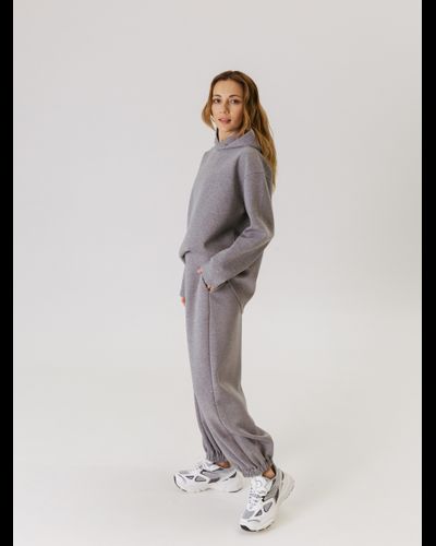 Худи женское из вискозы (серый меланж)