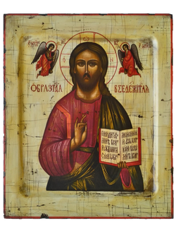 Господь Вседержитель (Спаситель) с образами Святых Архангелов Гавриила и Михаила. Рукописная икона.