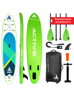 Надувная SUP-доска Сапборд (SUP Board) Alpha Supboard ACTIVE-11.6 COMFORT GREEN