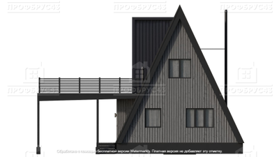 A-FRAME 75 м2, с террасой 38,68м2