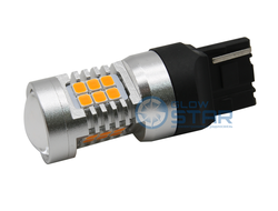 Светодиодная лампа 7440 (T20/W21W) 4G21-16W Yellow (Желтый), 12v, для поворотника, 1шт