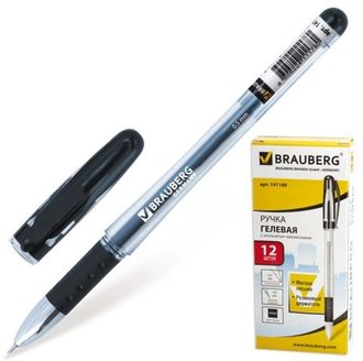 Ручка гелевая Брауберг Geiler 0,5мм,черная 141180