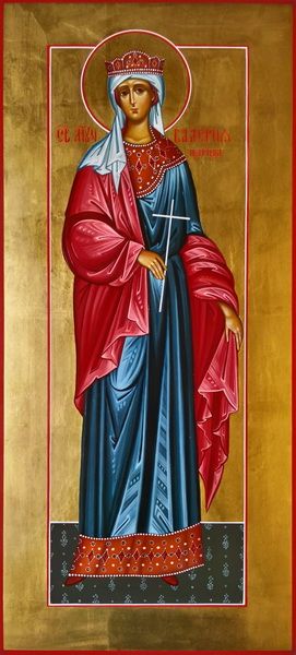 Валерия, царица, святая мученица.. Рукописная мерная икона.