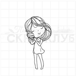 Штамп девочка с ракушкой