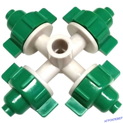 Туманообразователь  4 сопла  26,0 л/ч 2,5 бар разъем 6,0 мм, (зеленый)