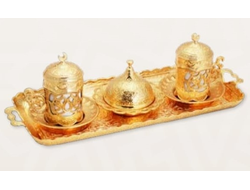 Кофейный набор золотой 2 персоны Турция арт.372