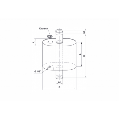 Бак Таймыр эллиптический с трубой 50л D 115 Ferrum