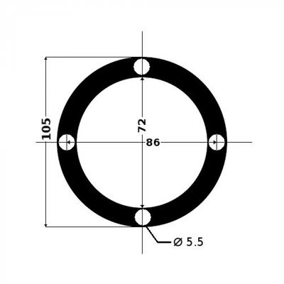 Кожух для пучка тросов Poseidon 010191BT Ø105мм 70мм из чёрного термоэластопласта, 2 штуки