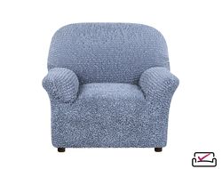 Чехол на кресло Микрофибра Премиум Пепельно-голубой. ИТАЛИЯ. Бренд Еврочехол