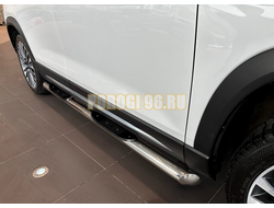 Пороги труба с проступью Папа Тюнинг d76 для JETOUR X90 Plus 2022-