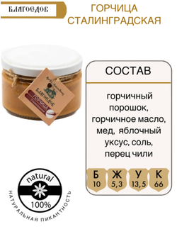 Горчица Благоедов "Сталинградская" в стеклянной банке 200 г