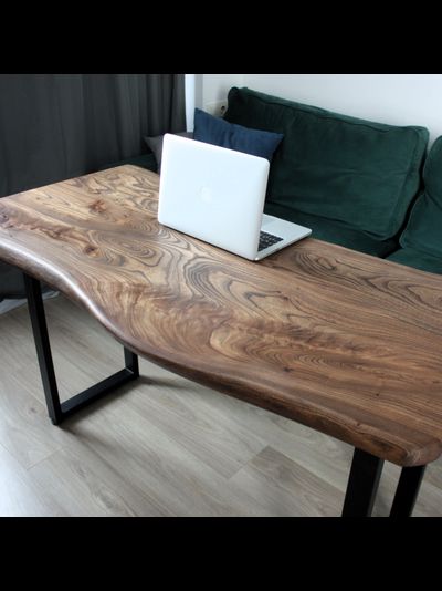 стол из слэбов карагача в тёмной тонировке