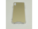 Защитная крышка силиконовая iPhone X/XS, акриловое зеркало, золотистая