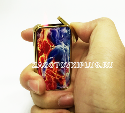 Зажигалка двухсторонняя с бортиками  в подарочной коробочке в комплекте с линзами