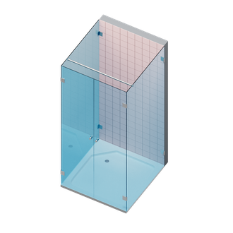 GT-29 Стеклянная угловая душевая кабина с двумя дверьми