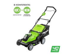 Аккумуляторная газонокосилка Greenworks G40LM41K4