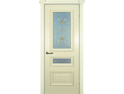 Фрейм 03 с витражом, шпон слоновая кость