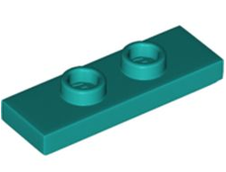 Plate, Modified 1 x 3 with 2 Studs Double Jumper, Dark Turquoise (34103 / 6334098)