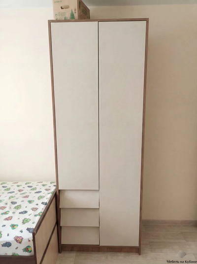 Ева шкаф 2-х створчатый Крафт табачный/Кашемир