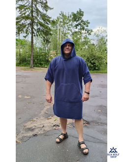 Пончо KF флисовое с капюшоном и шапкой, разные цвета