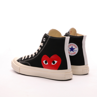 Кеды Converse Play Comme Des Garçons черные  высокие