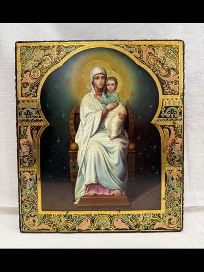 Дарующая - икона Божией Матери 27х31см, стилизованная "под старину"